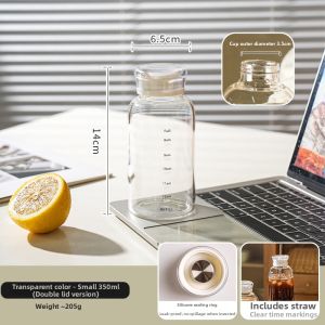 SHELI | Cold Brew Coffee Glass Water Bottle with Straw and Lid