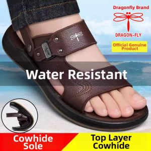 DRAGON-FLY | Mens Leather Sandals Anti-Slip Dual-use