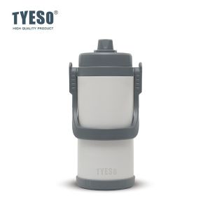 TYESO | TYESO Insulated Water Bottle Portable Sports Vacuum Flask with Strap&Straw Stainless Steel Dual-drinking Kettle for Outdoor/Camp
