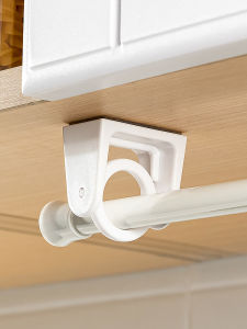 Strong Adhesive Rotatable Ring Extendable Pole Fixator No Drilling Required Towel Rod Curtain Rod Holder Household Organizer