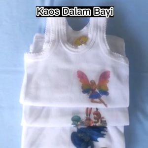 Kaos Dalam Anak 3 Pcs Bayi Bayi Motif Putih Polos Lembut Usia 0 Bulan Sampai 12 Bulan Windis Kids