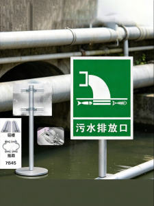 RUIKELAIXIANG | Pollution Emission Warning Signs Aluminum Plate Post