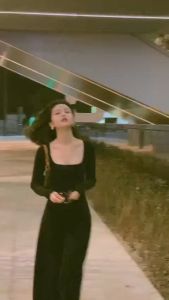 Váy dáng xoè cổ vuông dài tay❤️Đầm dáng xoè cổ u nhẹ nhàng❤️[free ship]