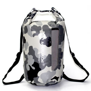 20L PVC Waterproof Dry Bag Camo Outdoor Diving Foldable Man Women Beach Swimming Bag Rafting River Ocean Backpack for Kayaking Floating Boating Fishing Beach