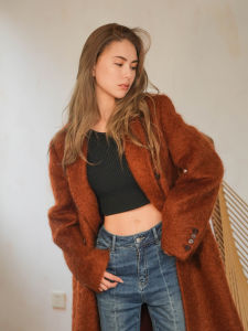 JENDES Classic Luxury Cashmere Coat Womens Tailored Outerwear Mid-Length Woolen Jacket Notch Collar Winter Fashion