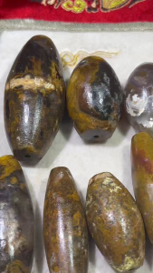 1pcs/lot Crystal Cave Inner Mongolian Dzi Bead Raw Stone Unprocessed Texture Worlds Most Powerful Weathering wholesale 35-70mm