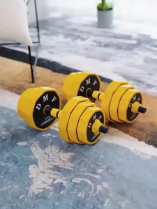 Adjustable weight dumbbell Set 10/15/20/30/40KG equipment for men at home yellow barbell set for Men
