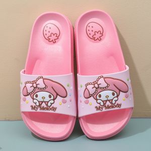 Adorable Sanrio Meow Meow Cartoon Indoor Slippers for Little Girls PVC Anti-Slip Wear-Resistant Childrens Slip-On Shoes