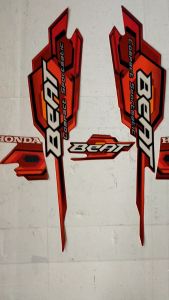 Stiker Striping Lis Bodi Motor Honda Beat Karbu 2008 Merah