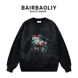 Embroidered War Horse Design Colored Tassels Sweatshirt