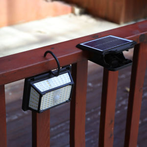 ไฟเซ็นเซอร์ตรวจจับความเคลื่อนไหวพลังงานแสงอาทิตย์ 120 °   การตรวจจับโคมไฟระยะ 8M ไฟ LED กลางแจ้งกันน้ํา สําหรับการรักษาความปลอดภัยกลางแจ้ง Camping Gargen