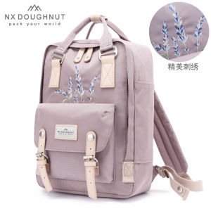 NX Doughnut Donut Backpack Travel Nylon Womens Student Bookbag Double Shoulder Soft Cotton Back Support Large Size Waterproof