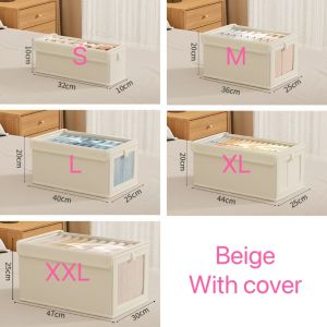 1PC Foldable Clothes Storage Box with Transparent Window Oxford Cloth Household Dustproof Organizer for Bedroom