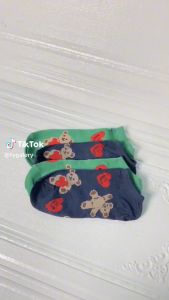 PGMKS96 Kaos Kaki Wanita Motif Love Bear Kaos Kaki Pendek Semata Kaki Ice Socks Fashionanble