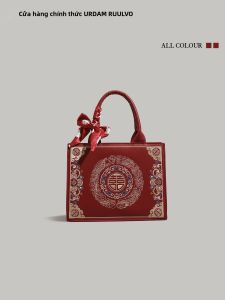 URCDN RDALVO | Wedding Handbag Red Chinese-Style Embroidered