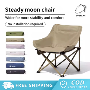 Moon Floding Chair Outdoor Camping Chair Hiking Fishing BBQ Outdoor Folding Chair Kerusi Camping Lipat Beach