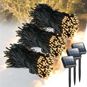1Pc Solar String Lights Patio Decorative Lights 8 Modes Outdoor Waterproof LED Solar Fairy Lights for Home Garden Party Decor