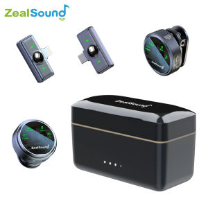 Zealsound Wireless Magnetic Button Lavalier Lapel Microphone for iPhone Android Phone Youtube Live Recording Interview Vlog M2