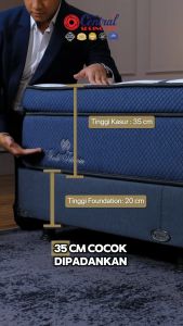 PanenRaya Central Springbed Gold Titania 35cm - Encasement Foam Cloudfiber Natural Latex Super Fluffy Foam Sandaran Dakota CH15 Grey - Soft *Free Ongkir Jabodetabek Only