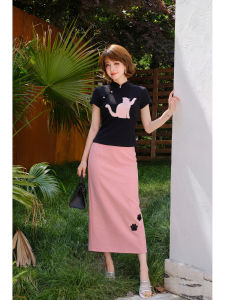 New Chinese Style Cats Embroidery Fitted Blouse