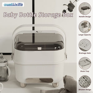 JustLiving 1ชิ้นกล่องการฝนอาหารเด็กทารกที่เก็บขวดกันฝุ่นภาชนะบรรจุกล่องเก็บอุปกรณ์โต๊ะอาหารกล่อง