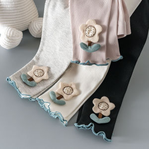 Spring Summer Baby Girls Thin Outerwear Pants: Cotton Lycra Blend & Comfortable Breathable Base Layer Trousers for Children