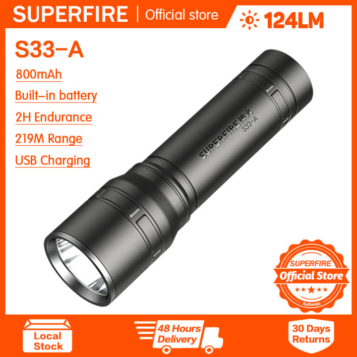 SUPERFIRE S33A led flashlight rechargeable ABS material portability