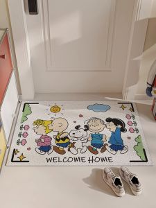 Snoopy Entrance Door Mat Stain-Resistant Disposable Internet Celebrity Wire Loop PVC Light Luxury and Simplicity Modern Doorway Entrance Carpet