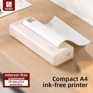 HPRT | Home Mini Portable A4 Printer Black and White Mobile Connection Wireless Bluetooth