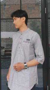 Baju Koko Dewasa Pria Muslim Dengan Premium Hemat Panjang Kemeja Bahan Kemko Terbaru Polos Kombinasi 2025