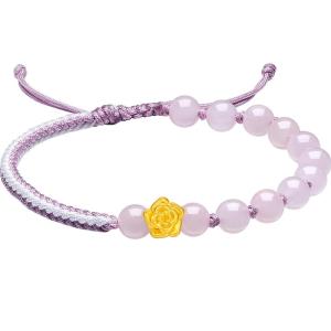 Rose Gold Charm Hard 24K Gold Bracelet
