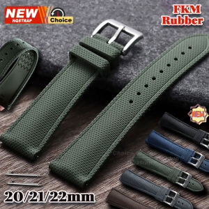 New FKM Rubber Watch Strap 20mm 21mm 22mm Fluoro Rubber Bracelet for Seiko Braided Pattern Band for Omega Wristband for Rolex