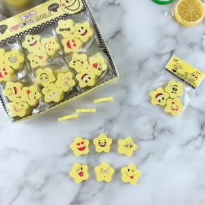 Combo 3 Cục Gôm Tẩy Chì Mặt Cười Ngôi Sao may mắn kiểu mới Biểu Cảm Đáng Yêu An Toàn Cho Bé Sử Dụng