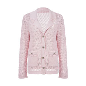Lace Hollow Summer Cotton Blend Knit Cardigan