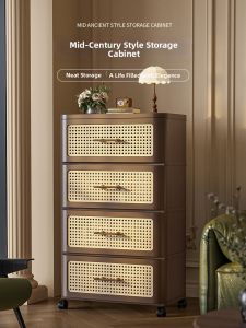 AMU·PIGGY | Vintage Style Drawer Rolling Multi-Layer Storage Cabinet