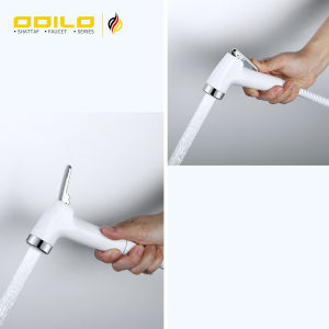 ODILO bathroom luxury white color toilet bidet spray shattaf set shower Cleaning water tap faucet mini valve