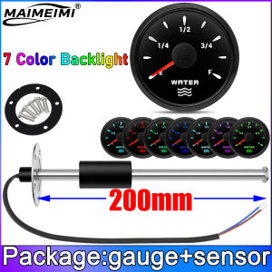 RYSJM | 52mm 7-color Backlight Pointer Fuel Gauge Marine Boat Water Level Gauge + 100MM-500mm Fuel Level Sensor Digital Car Gauge