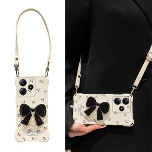 Redmi Note 14 pro plus Phone Case Full Cover Butterfly Knot Silicone Material with Lanyard Four Corners Anti-Fall Protection