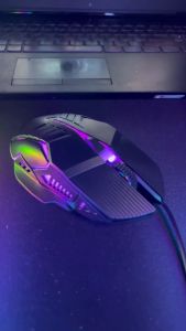 【OLYPS】Wired Mouse Mechanical Gaming RGB Optical 1200-1600DPI Kursor Akurat For PC Laptop - Mou28-Hitam