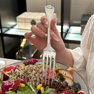 Luxury Vintage British Style Dessert Fork Western Dinner Fork Salad Fork Stainless Steel 316 Owner Kept for Personal Use
