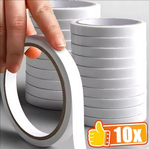 10Roll Double Sided Tape / 6mm Ultra Thin Adhesive Tapes / White Strong Sticky Double Sided Tape / DIY Double Sided Tape for Home Office