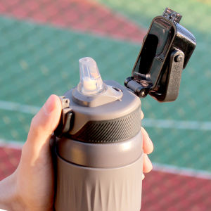 Pinkah | Cốc Inox Cách Nhiệt cho Người Lớn dùng trong Phòng Tập và Thể Thao Ngoài Trời có Ống Hút và Quai Xách