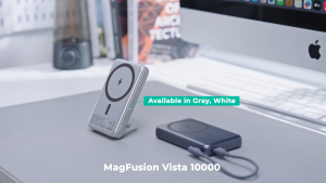 [3C | CCC Certified] Aukey PB-MS20 MagFusion Vista 10000mAh 15W Wireless Power Bank w Built in Cable (24 Months Warranty)