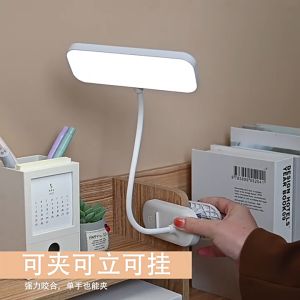 ☀️Life Core☀️ Clip Desk Lamp Rechargeable with Eye-Caring 3 Brightness Adjustable Touch Switch Rechargeable & USB Plug LED Reading Desk Lamp Table Light For Study Soft Light 夹式台灯