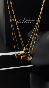 HB Jewelry HESTIA Heart Pendant Necklace for Women Non Tarnish Hypoallergenic Non Fading Elegant Minimalist Everyday Wear Fashion Jewelry Stylish Necklace