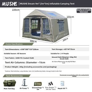 MUSHE | Large Inflatable Waterproof Camping Tent