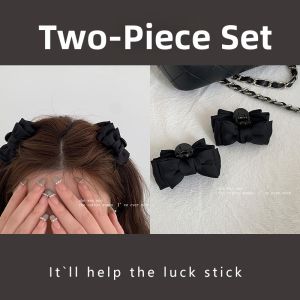 Black Bow Princess Small Side and Forehead Clip