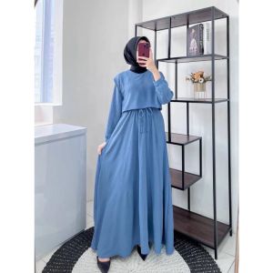 Gamis Alesha Remaja Busui Friendly Crincle Air flow premium Grade A