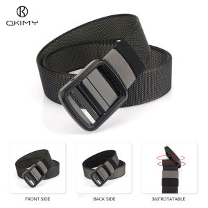 OKIMY สายรัดข้อมือไนลอนห่วงรัดหมุนได้เข็มขัดปรับได้เข็มขัดไนล่อนสำหรับผู้ชายเข็มขัดสองด้านสองด้านผ้าแคนวาสสำหรับกีฬาสำหรับวัยรุ่นเข็มขัดกางเกงเข็มขัดรัดเอวที่เรียบง่าย