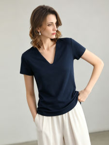 COCOBELLA | V-Neck White Regular Fit T-Shirt